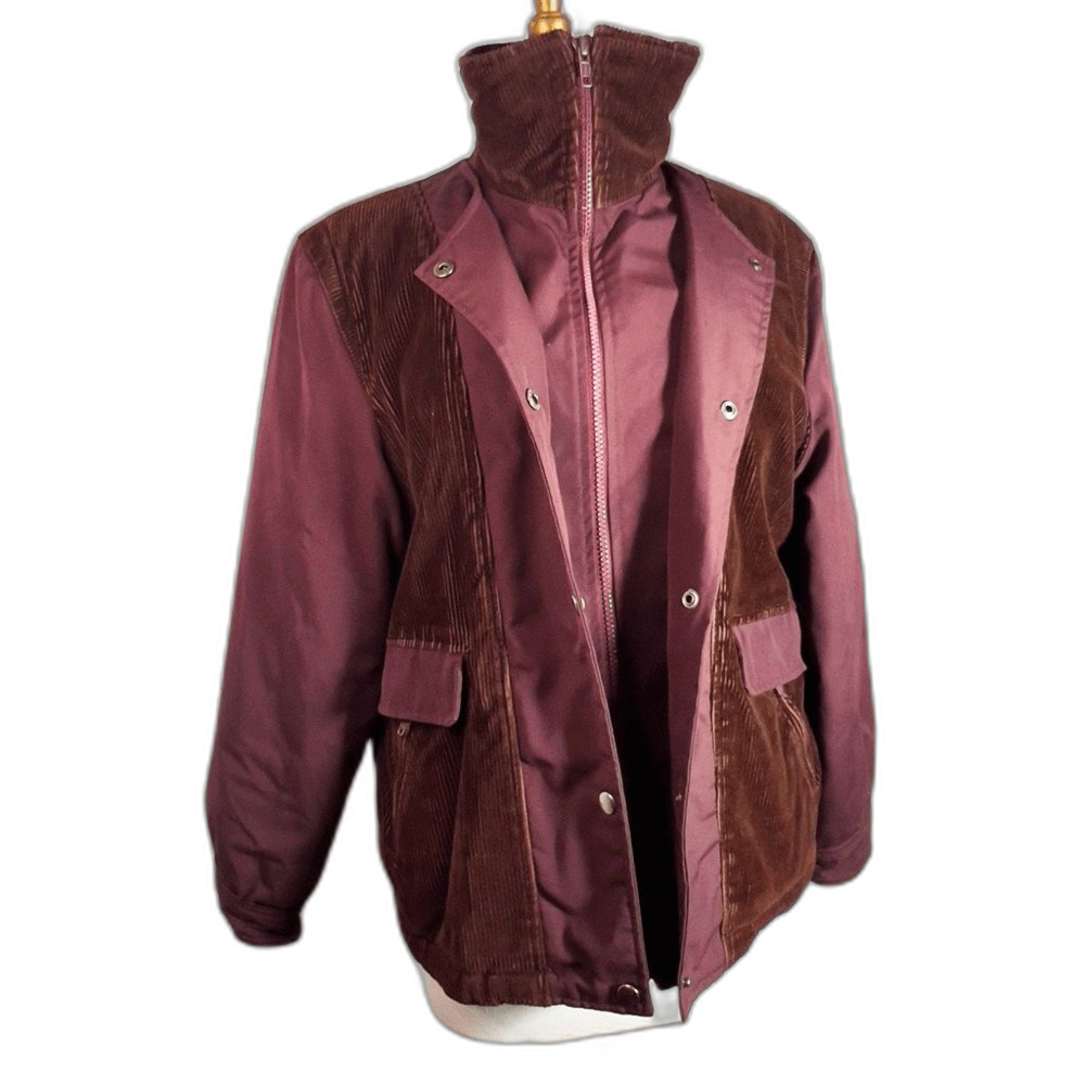 SportsCrest Puffer Jacket Size 11/12 VTG 90's Burgundy Outdoorsy Adventure Ready